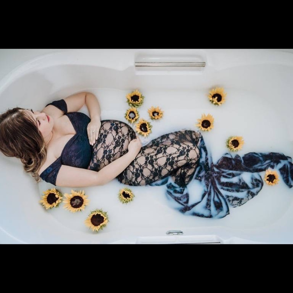 Maternity Sheer Lace Gown